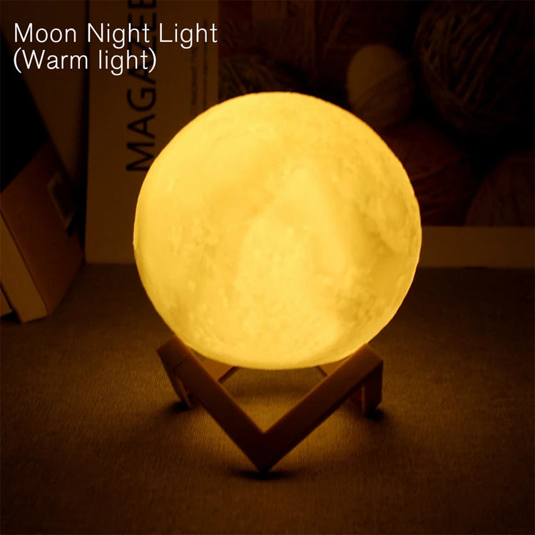 LunaGlow – LED Nachttischlampe im Mond-Design