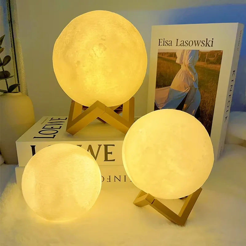LunaGlow – LED Nachttischlampe im Mond-Design
