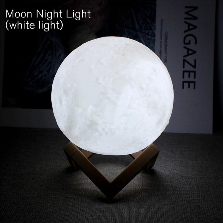 LunaGlow – LED Nachttischlampe im Mond-Design